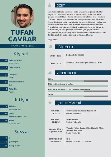 Makine Mühendisi Cv Örnekleri cv indir